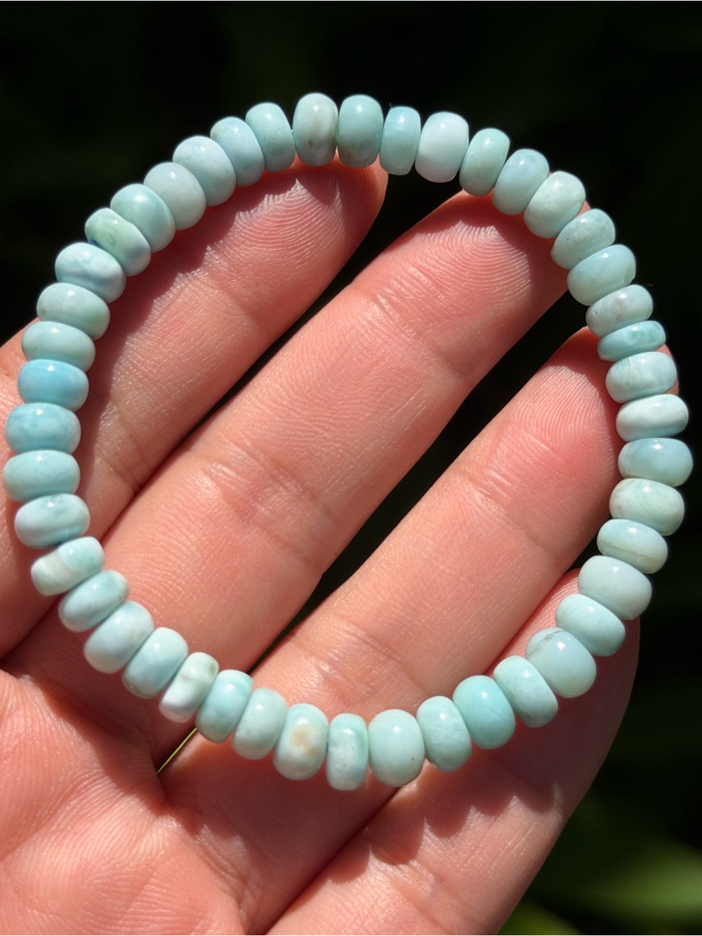 6.5mm stretchable larimar donut stretch bracelet‎ 1891